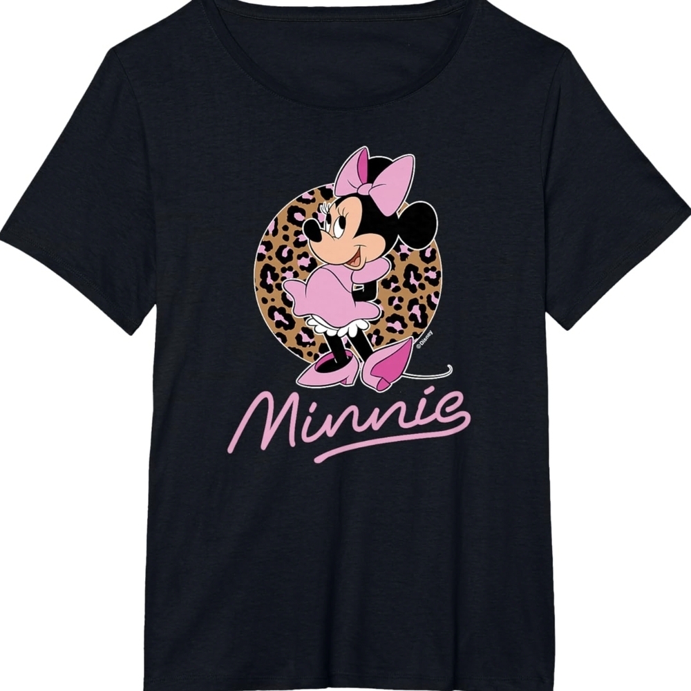 Disney Minnie Mouse Black Tee with Pink Accents